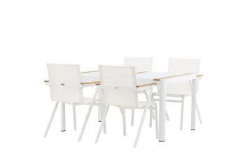 Togo Matgrupp Utomhus 150 cm + 4 st Mexico Karmstolar - Vit - Utemöbler & utemiljö - Utegrupp - Matgrupp utomhus