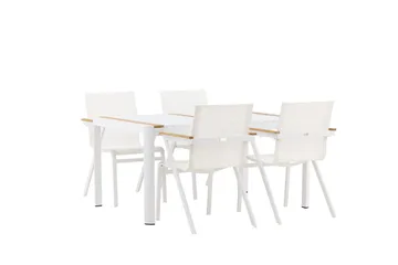 Togo Matgrupp Utomhus 150 cm + 4 st Mexico Karmstolar - Vit - Utemöbler & utemiljö - Utegrupp - Matgrupp utomhus