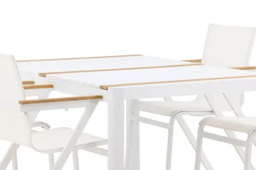 Togo Matgrupp Utomhus 150 cm + 4 st Mexico Karmstolar - Vit - Utemöbler & utemiljö - Utegrupp - Matgrupp utomhus