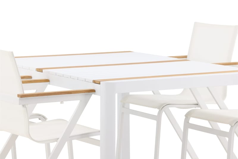 Togo Matgrupp Utomhus 150 cm + 4 st Mexico Karmstolar - Vit - Utemöbler & utemiljö - Utegrupp - Matgrupp utomhus