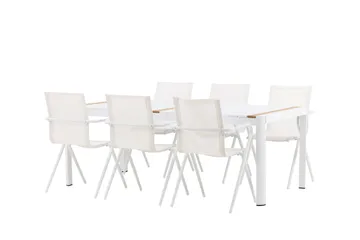 Togo Matgrupp Utomhus 200x100 cm + 6 Alina Matstol - Vit - Utemöbler & utemiljö - Utegrupp - Matgrupp utomhus