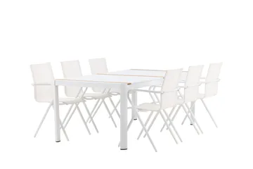 Togo Matgrupp Utomhus 200x100 cm + 6 Alina Matstol - Vit - Utemöbler & utemiljö - Utegrupp - Matgrupp utomhus