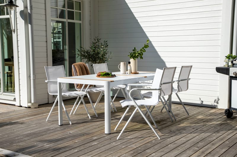 Togo Matgrupp Utomhus 200x100 cm + 6 Alina Matstol - Vit - Utemöbler & utemiljö - Utegrupp - Matgrupp utomhus