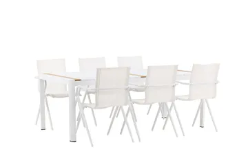 Togo Matgrupp Utomhus 200x100 cm + 6 Alina Matstol - Vit - Utemöbler & utemiljö - Utegrupp - Matgrupp utomhus