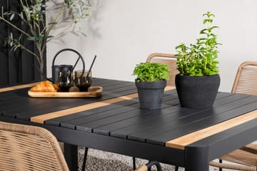 Togo Matgrupp Utomhus 70 cm + 4 st Lindos Karmstolar - Svart/Beige - Utemöbler & utemiljö - Utegrupp - Matgrupp utomhus