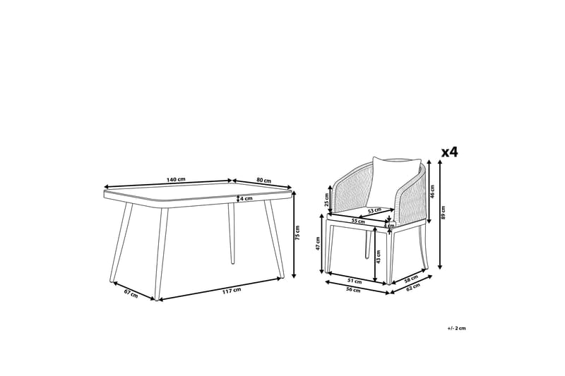 Trädgårdsmöbelset aluminium grå LIPARI - Grå - Utemöbler & utemiljö - Utegrupp - Matgrupp utomhus