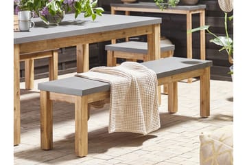 Trädgårdsmöbelset av Utebord och 2 Bänkar Utomhus grå OSTUNI - Grå - Utemöbler & utemiljö - Utegrupp - Matgrupp utomhus