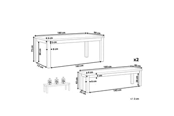 Trädgårdsmöbelset av Utebord och 2 Bänkar Utomhus grå OSTUNI - Grå - Utemöbler & utemiljö - Utegrupp - Matgrupp utomhus