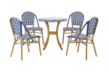 Trädgårdsmöbelset av Utebord och 4 Utestolar RIFREDDO - Blå - Utemöbler & utemiljö - Utegrupp - Matgrupp utomhus