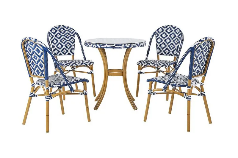 Trädgårdsmöbelset av Utebord och 4 Utestolar RIFREDDO, Blå