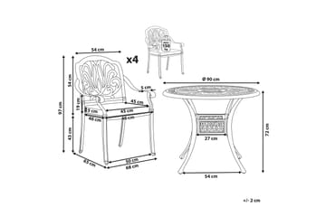 Trädgårdsmöbelset av Utebord och 4 Utestolar vit ANCONA - Vit - Utemöbler & utemiljö - Utegrupp - Matgrupp utomhus