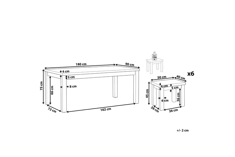 Trädgårdsmöbelset av Utebord och 6 Utestolar grå OSTUNI - Grå - Utemöbler & utemiljö - Utegrupp - Matgrupp utomhus