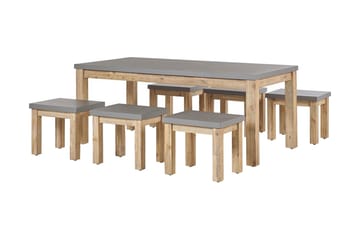 Trädgårdsmöbelset av Utebord och 6 Utestolar grå OSTUNI - Grå - Utemöbler & utemiljö - Utegrupp - Matgrupp utomhus