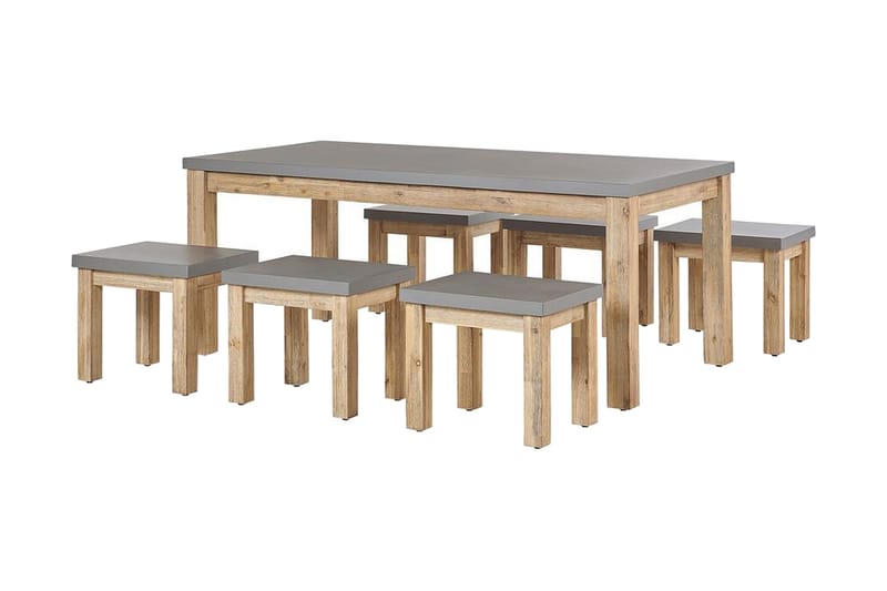 Trädgårdsmöbelset av Utebord och 6 Utestolar grå OSTUNI, Grå
