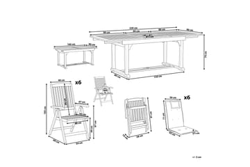 Trädgårdsmöbelset av Utebord och 6 Utestolar JAVA - Trä/natur - Utemöbler & utemiljö - Utegrupp - Matgrupp utomhus