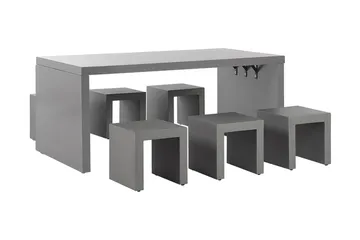 Trädgårdsmöbelset av Utebord och 6 Utestolar TARANTO - Grå - Utemöbler & utemiljö - Utegrupp - Matgrupp utomhus