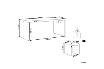 Trädgårdsmöbelset av Utebord och 6 Utestolar TARANTO - Grå - Utemöbler & utemiljö - Utegrupp - Matgrupp utomhus