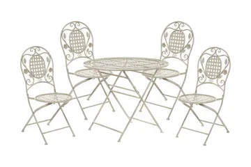 Trädgårdsmöbelset krämvit BIVIO - Vit - Utemöbler & utemiljö - Utegrupp - Matgrupp utomhus