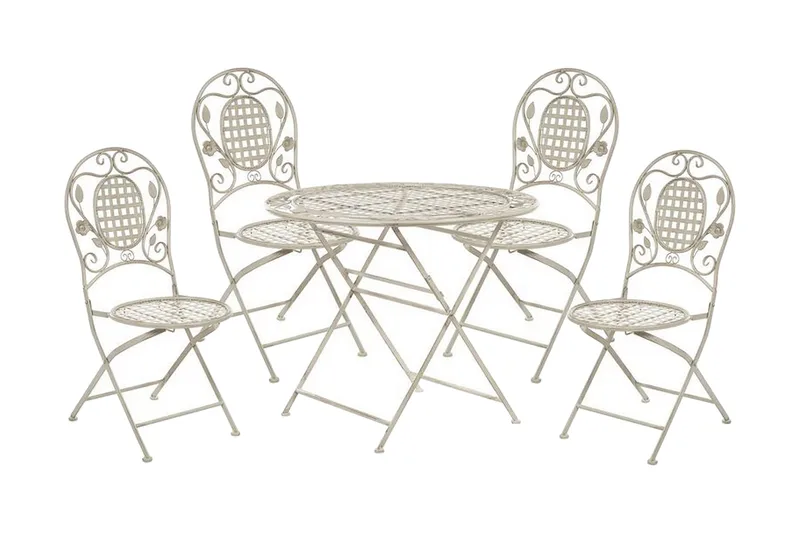 Trädgårdsmöbelset krämvit BIVIO, Vit