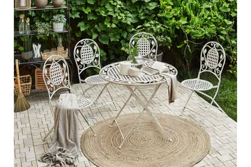 Trädgårdsmöbelset krämvit BIVIO - Vit - Utemöbler & utemiljö - Utegrupp - Matgrupp utomhus