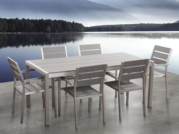 Trädgårdsmöbelset Med Utebord+6 Utestolar Vernio - Grå - Utemöbler & utemiljö - Utegrupp - Matgrupp utomhus
