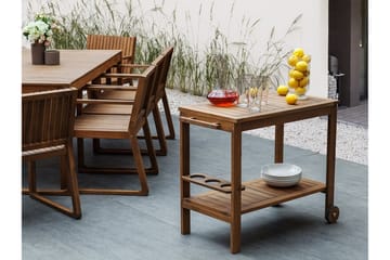 Trädgårdsmöbelset Med Utebord+Sidobord+Utestolar 6 St Sassari - Trä|Natur - Utemöbler & utemiljö - Utegrupp - Matgrupp utomhus