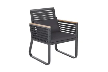 Trädgårdsset av Utebord och 4 Utestolar CANETTO - Svart - Utemöbler & utemiljö - Utegrupp - Matgrupp utomhus