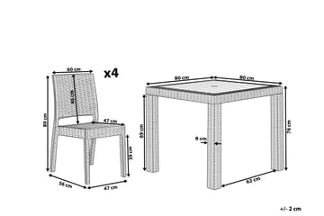 Trädgårdsset av Utebord och 4 Utestolar FOSSANO - Vit - Utemöbler & utemiljö - Utegrupp - Matgrupp utomhus