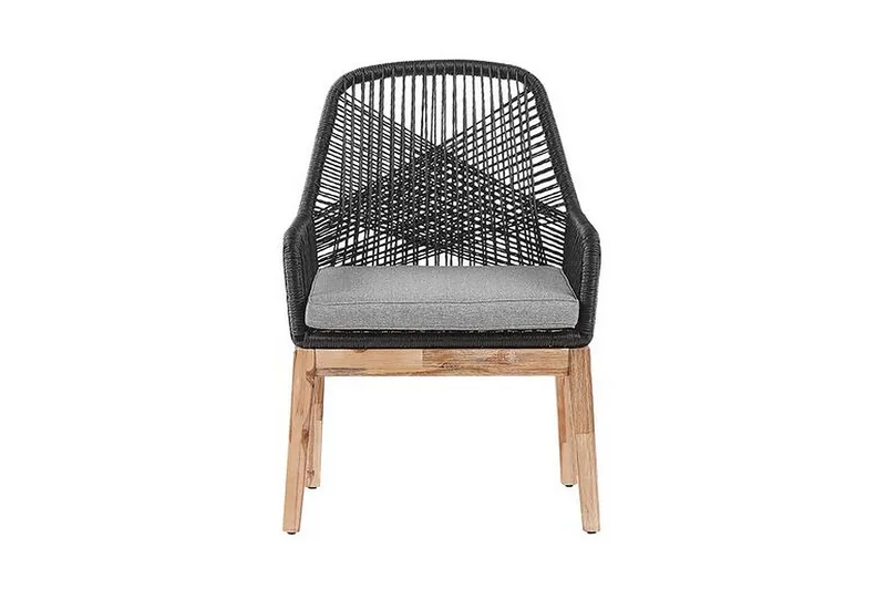 Trädgårdsset av Utebord och 4 Utestolar svart/grå OLBIA - Grå - Utemöbler & utemiljö - Utegrupp - Matgrupp utomhus