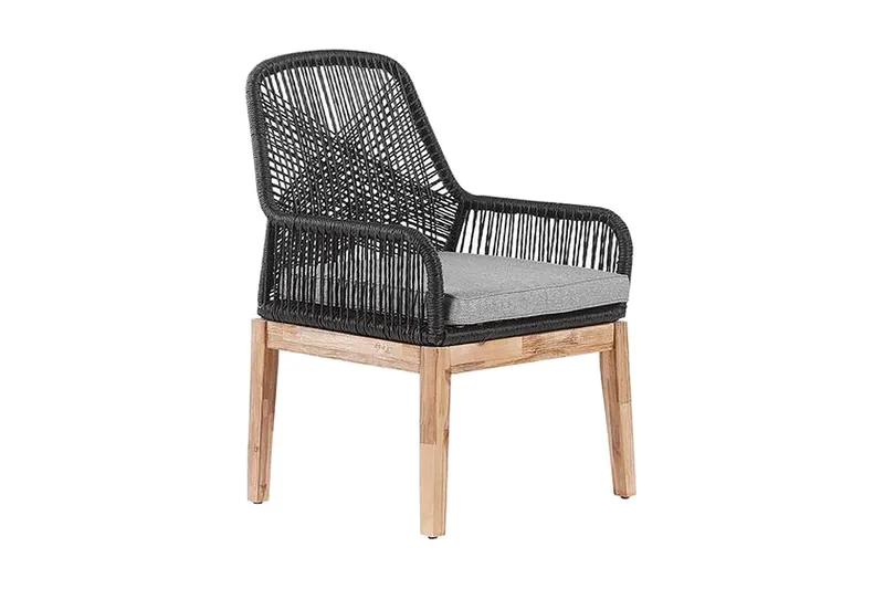 Trädgårdsset av Utebord och 4 Utestolar svart/grå OLBIA - Grå - Utemöbler & utemiljö - Utegrupp - Matgrupp utomhus