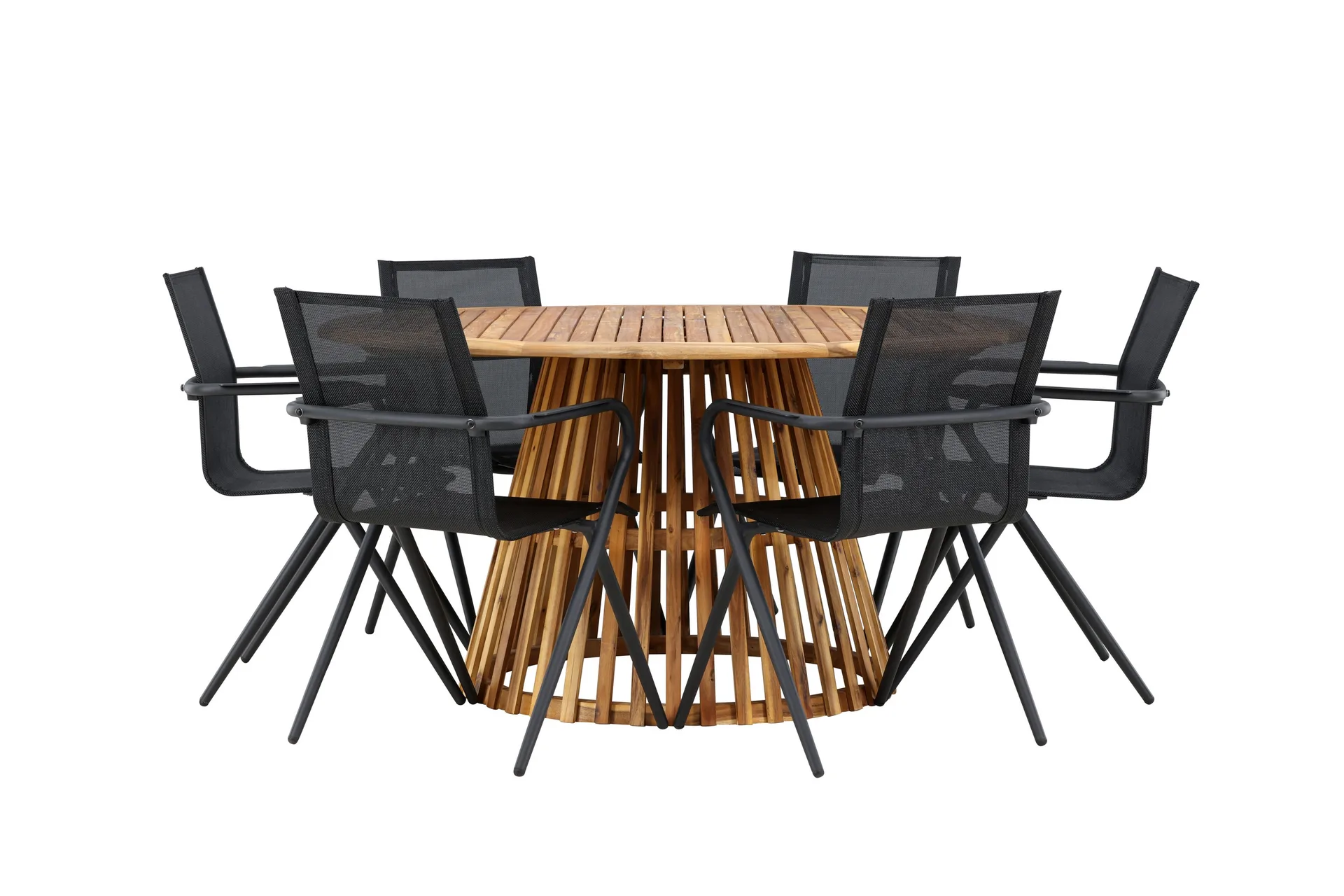 Matgrupp Utomhus Panama 160 cm Rektangulär med 6 Mexico Utestolar Natur ...