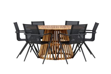 Matgrupp Utomhus Tucumán 120 cm Rund med 6 Alina Utestolar - Natur - Utemöbler & utemiljö - Utegrupp - Matgrupp utomhus