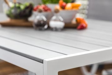 Tunis Matgrupp 150x90 + 4 Maggie Positionsstol - Vit/Grå - Utemöbler & utemiljö - Utegrupp - Matgrupp utomhus