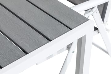 Tunis Matgrupp 150x90 + 4 Maggie Positionsstol - Vit/Grå - Utemöbler & utemiljö - Utegrupp - Matgrupp utomhus