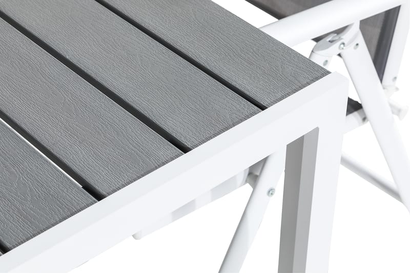 Tunis Matgrupp 150x90 + 4 Maggie Positionsstol - Vit/Grå - Utemöbler & utemiljö - Utegrupp - Matgrupp utomhus