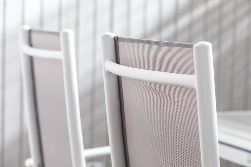 Tunis Matgrupp 150x90 + 4 Maggie Positionsstol - Vit/Grå - Utemöbler & utemiljö - Utegrupp - Matgrupp utomhus