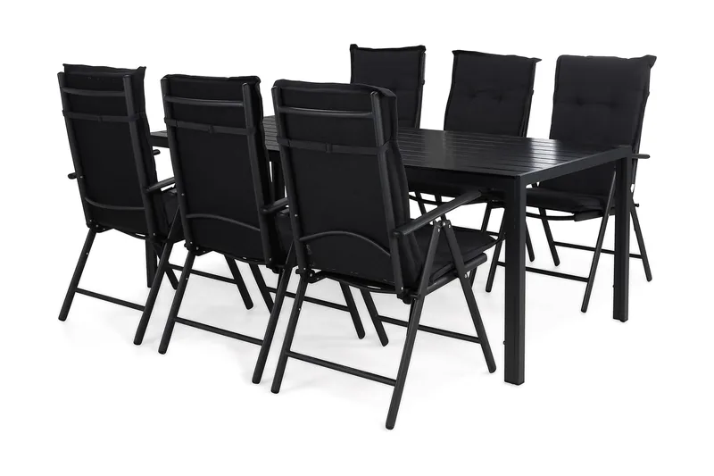 Tunis Matgrupp 205 + 6 Maggie Positionsstol m Dyna, Svart/Svart/Grå