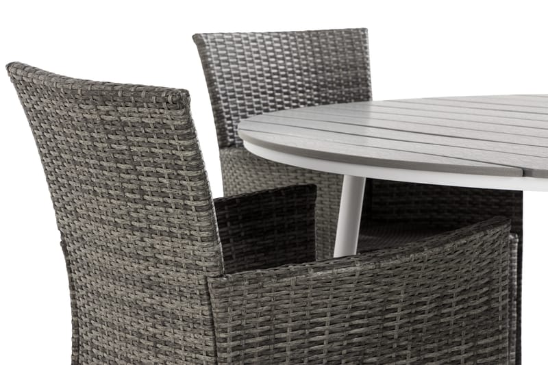Tunis Matgrupp Utomhus 140 Rund + 4 Thor Fåtölj - Vit/Grå - Utemöbler & utemiljö - Utegrupp - Matgrupp utomhus