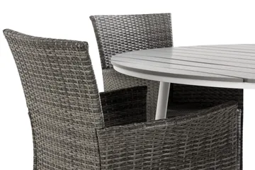 Tunis Matgrupp Utomhus 140 Rund + 4 Thor Fåtölj - Vit/Grå - Utemöbler & utemiljö - Utegrupp - Matgrupp utomhus