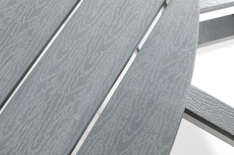 Tunis Matgrupp Utomhus 140 Rund + 6 Stapelstolar - Vit/Grå - Utemöbler & utemiljö - Utegrupp - Matgrupp utomhus