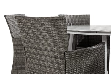 Tunis Matgrupp Utomhus 140 Rund + 6 Thor Fåtölj - Vit/Grå - Utemöbler & utemiljö - Utegrupp - Matgrupp utomhus