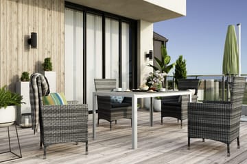 Tunis Matgrupp Utomhus 150 + 4 Thor Fåtölj - Vit/Grå - Utemöbler & utemiljö - Utegrupp - Matgrupp utomhus