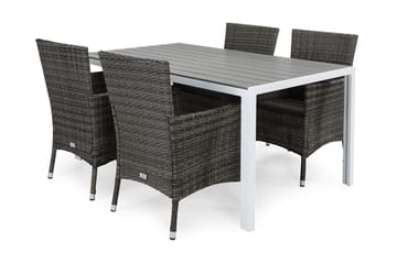 Tunis Matgrupp Utomhus 150 + 4 Thor Fåtölj - Vit/Grå - Utemöbler & utemiljö - Utegrupp - Matgrupp utomhus