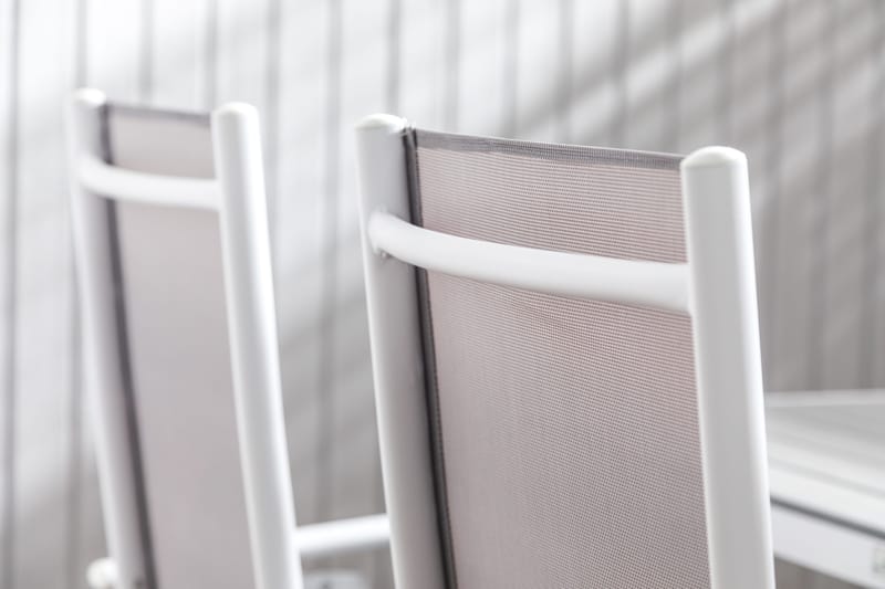 Tunis Matgrupp Utomhus 150x90 + 4 Maggie Positionsstol m Dyna - Vit/Grå/Svart - Utemöbler & utemiljö - Utegrupp - Matgrupp utomhus