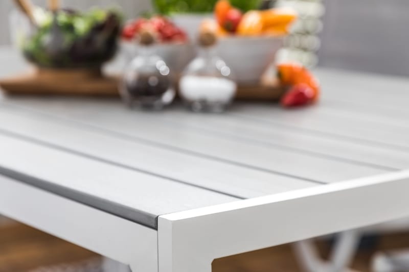 Tunis Matgrupp Utomhus 150x90 + 4 Maggie Positionsstol m Dyna - Vit/Grå/Svart - Utemöbler & utemiljö - Utegrupp - Matgrupp utomhus