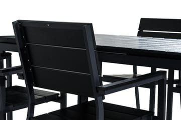 Tunis Matgrupp Utomhus 152-210x90 + 4 Stapestolar - Svart - Utemöbler & utemiljö - Utegrupp - Matgrupp utomhus