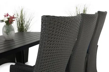 Tunis Matgrupp Utomhus 205 + 6 Jenny Ställbar Fåtölj - Svart - Utemöbler & utemiljö - Utegrupp - Matgrupp utomhus