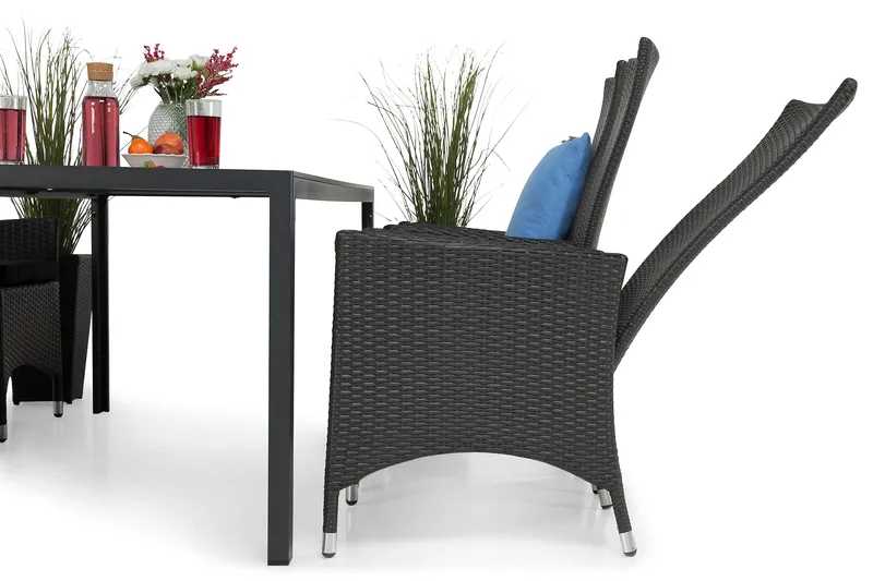 Tunis Matgrupp Utomhus 205 + 6 Jenny Ställbar Fåtölj - Svart - Utemöbler & utemiljö - Utegrupp - Matgrupp utomhus