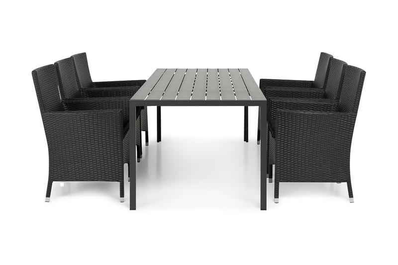 Tunis Matgrupp Utomhus 205 + 6 Thor Fåtölj - Svart/Svart - Utemöbler & utemiljö - Utegrupp - Matgrupp utomhus