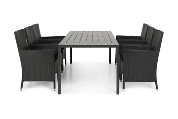 Tunis Matgrupp Utomhus 205 + 6 Thor Fåtölj - Svart/Svart - Utemöbler & utemiljö - Utegrupp - Matgrupp utomhus